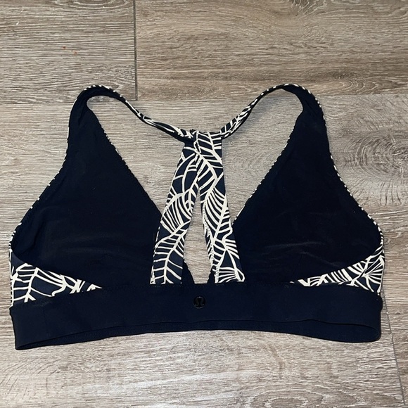 Lululemon black and white strappy bikini top size 12 shanti surf swim top - Picture 2 of 4